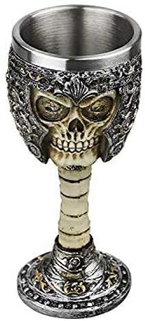 Skeleton Goblet Wine Chalice Skull Mug Gothic Cup Stainless Steel Skull Beer Cup Novelty Decorative Beer Tankard Halloween Party Bar Home Decoration Cup Men Christmas Birthday Gifts Father's Day Gift