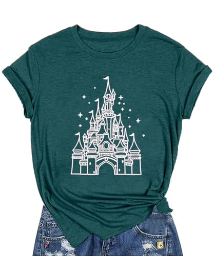 Magic Castle Shirt for Women Cute Kingdom Graphic Tshirt Casual Holiday Vacation Short Sleeve Tee Tops