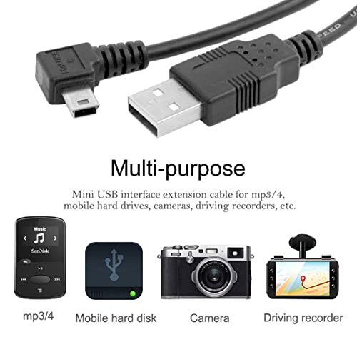 chenyang Mini USB Cable USB 2.0 Male to Mini USB 5 Pin Male 90 Degree Left Angled Charging Data Transfer Extension Cable 3M - Image 2