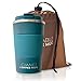 Gianei mug isotherme cafe etanche - Tasse thermo, thermos cafe isotherme en acier inoxydable, mug isotherme etanche, mug thermos cafe à double isolation, thermos isolé 380ml avec sac de transport