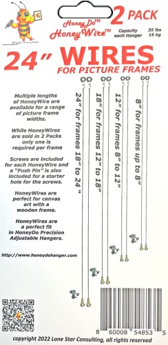 Image of HoneyWire 24 inch Precision Picture Frame Hanging Wire 2-Pack
