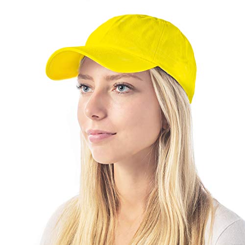 Image of Cotton Baseball Cap Dad Hat - Washed Low Profile Adjustable Hat for Men Women Casual Outdoor Running Golf