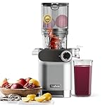 Anybear Cold Press Juicer, 200W Slow Masticating Juicer 4.3" Large Feed Chute Fit Whole Fruits Vegetables | Upgraded Auger | Tritan Materials | BPA Free | Easy to Clean with Brush (Silver)