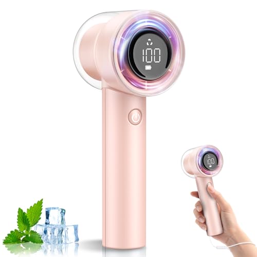 Image of 1-100 Speed Portable Handheld Turbo Fan, 【15000RPM】Ultra High-speed,Personal Hand Held Travel Fans,5000mAh Battery Rechargeable Mini Fans,Digital Display,Small Pocket Fan for Summer Essential Gift