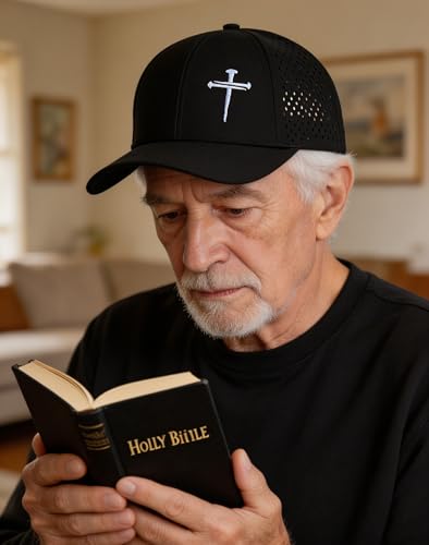 Image of Jesus 3 Nail Cross Hat Christian Religious Gifts for Christma with Embroidered - Adjustable Snapback Baseball Cap