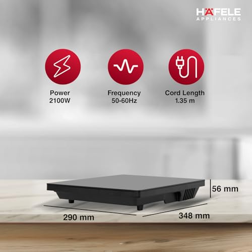 Image of Hafele Magnechef Induction Cooktop |2100W High Power | Ceramic Glass Plate | Auto Cook Menus | Intuitive Touch Control | 2 Year Warranty | Black