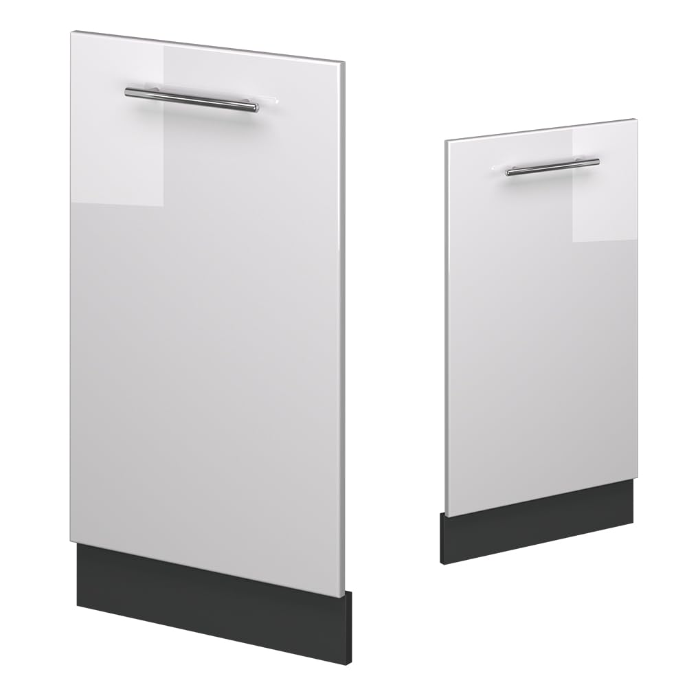 Vicco Panel przedni zmywarki "Fame-Line", Biały wysoki połysk, 45 cm | BP Dąb, à combiner avec d'autres modules de la série Fame-Line