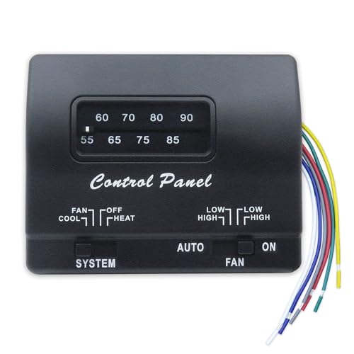 BIPIMIFI 7330F3852 RV Air Conditioner Thermostat, Black, Single Stage Heating/Cooling Control, Compatible with Coleman Mach Series