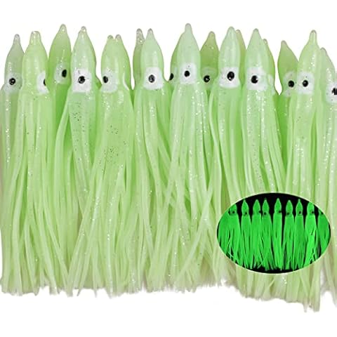 OROOTL Squid Skirts Octopus Skirts Saltwater Trolling Lures Soft Plastic Fishing Lures Glow Octopus Lures Squid Skirt Bait for Sea Bass Salmon Trout Tuna Multicolored 7cm 9cm 11cm Cover