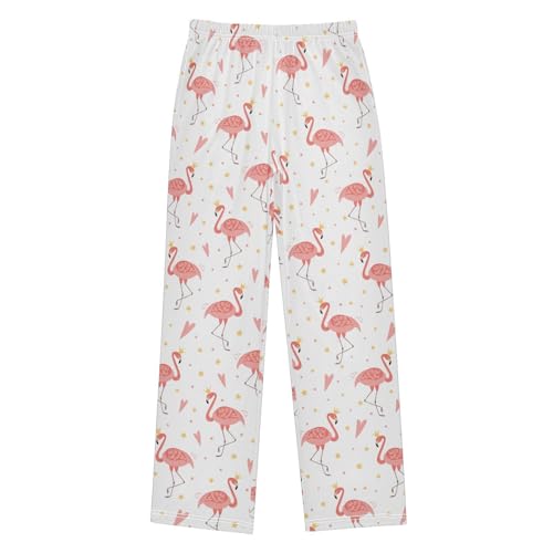 Flamingo Red Love Boys Long Pants Soft Trousers Elastic Waist Kids Lounge Bottoms with Pockets S-XL