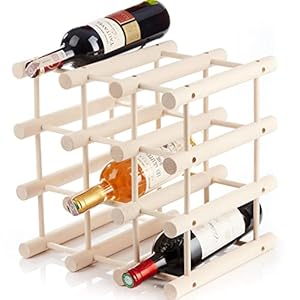 Casier à bouteilles de vin pour 12 bouteilles en bois – modulable, extensible, personnalisable selon vos besoins – pratique pour une cuisine ou un bar. Porte-bouteilles modulaire Plage naturelle