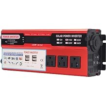 2000W Modified SineCar Inverter with 4 USB 3 Outlets LCD Digital Display AC110V for Light Strings Laptops Game Consoles and More 24V24V