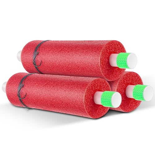 Threehoney 3 Set Catfish Rig Catfishing Tackle Floats Noodle Jugs Catfishing Equipment 13.4 Inch Fishing Lines Rig Tackle (Red)