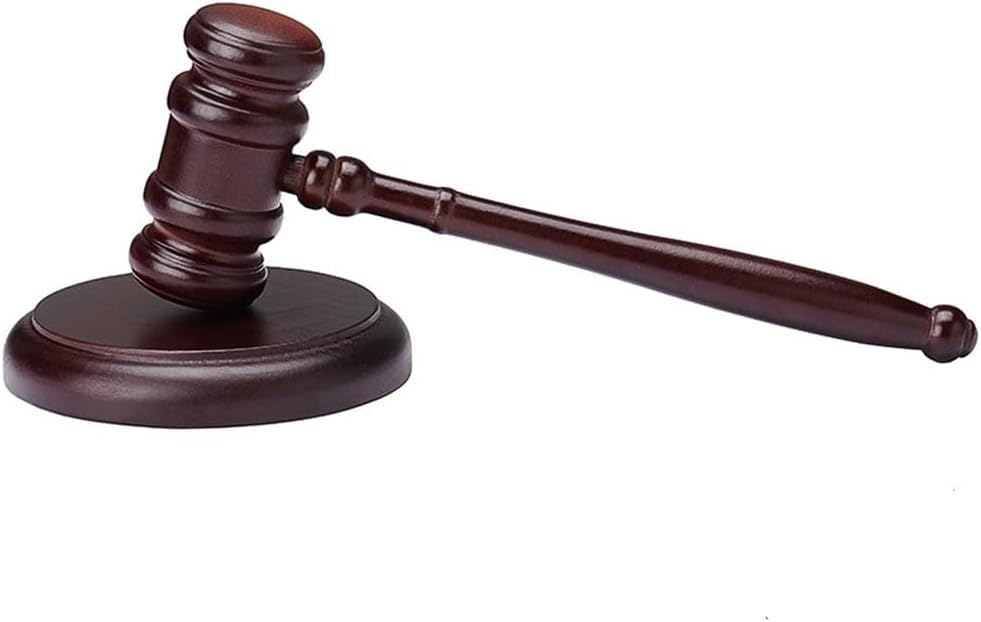 MEETOZWood Gavel and Sound Block Set, Black Gavel and Sound Block Set Wood Hammer Court with Block for Judge Lawyer Student Auction Sale