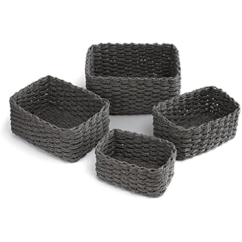 Merysen Woven Shelf Baskets Set gray Cover