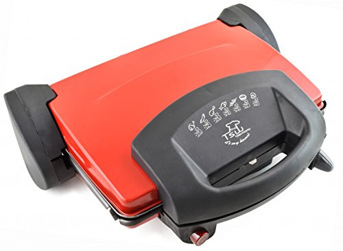 Kontaktgrill Universalgrill 2000 Watt Multigrill Tischgrill Toaster Grill ROT