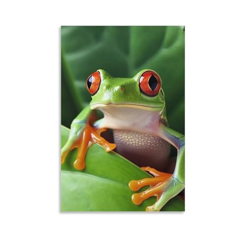 Toile imprimee grenouille mignonne pour egayer la salle de bain ou le salon