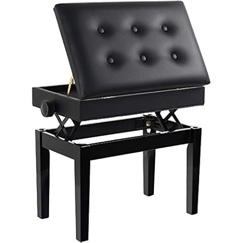 GRANDMA SHARK Adjustable Piano Stool with Storage Cover