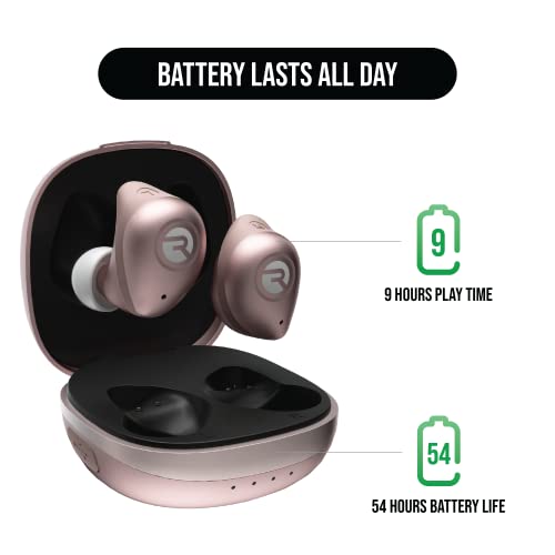 Image of Raycon Fitness Bluetooth True Wireless Earbuds with Built in Mic 54 Hours of Battery IPX7 Waterproof and Charging Case with Talk, Text, and Play Bluetooth 5.0 Portable Sport (Rose Gold)