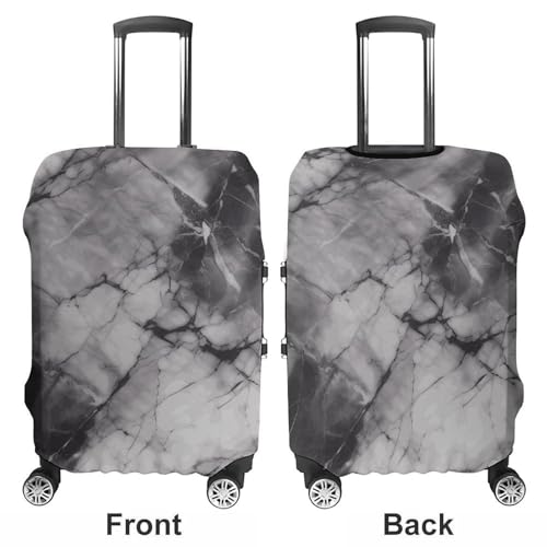 Light Black Marble Luggage Cover, Elastic Luggage Protector Fits 19-32in Suitcases, Washable & Anti-Scratch Suitcase Cover for Men Women XL3