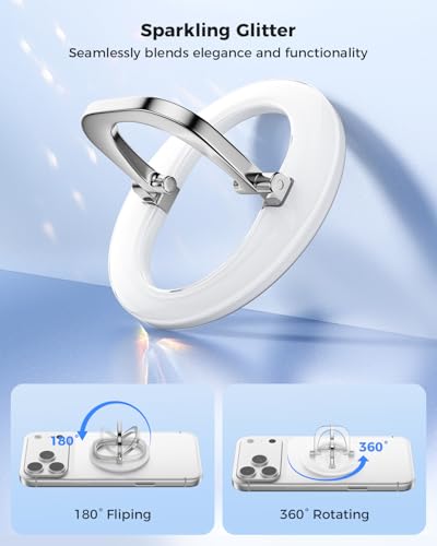 Image of SUPERONE for MagSafe Phone Grip, Adjustable Magnetic Phone Ring Holder, Removable Finger Phone Ring Kickstand Compatible with MagSafe Accessories Only for iPhone 17 /16 /15 /14 /13 /12 Series