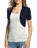 BEAUTYTALK Women's Short Sleeve Shrug Dresses Open Front Casual Summer Cardigan Bolero Jacket Navy...