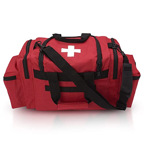 Image of ASA TECHMED First Aid Responder EMS Emergency Medical Trauma Bag Deluxe, Red