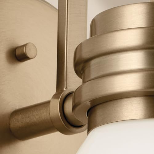 Image of Kichler Farum 9.5 Inch 1 Light Wall Sconce with Opal Glass in Champagne Bronze, for Fireplace, Kitchen, Bedroom, Hallway, or Vanity, (7.25 inch W x 9.5 inch H), 55153CPZ