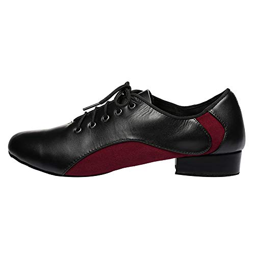 HIPPOSEUS Men's Lace-up Latin Dance Shoes Split Sole Ballroom Social Dance Performance Shoes,10 D(M) US