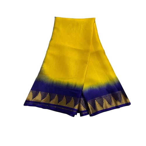 Image of Women's Bhagalpuri Pure Kota Doria Silk Net Saree With Temple Zari Border and Running Blouse Piece