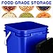 Vesici 6 Pcs 5 Gallon Food Grade Square Buckets with Lids 5 Gal Plastic Food Storage Square Bucket Heavy Duty Industrial Pail Container with DIY Label Stickers Handles for Water Painting(Blue)