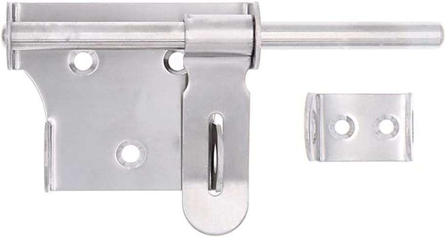 dingchi Sliding Bolt Gate Latch,Stainless Steel Latch Bolt Door Latch Lock, Bolt with Padlock Hole, Hasp Safety Clasp Hasp Barrel Bolt Sliding Latches,Stainless Steel Brushed Finish