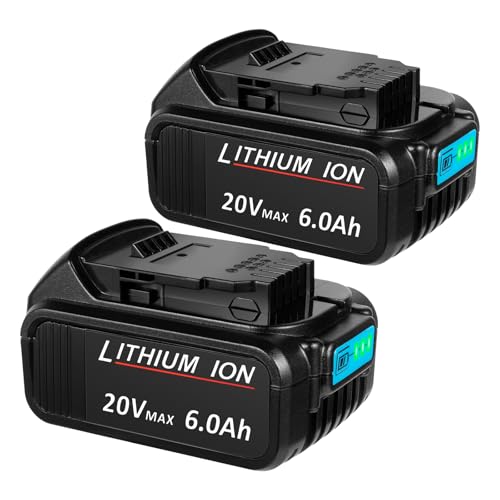 Image of BATWAYPRO 2Pack 6000mAh DCB200 Replacement for Dewalt 20V Max Lithium-ion Battery Compatible with Dewalt 20 Volt DCB201 DCB203 DCB204 DCB206 DCB207 DCD DCF DCG Series Cordless Power Tools