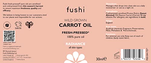 Fushi Carrot Oil 30ml Fresh-Pressed Rich in Beta Carotene Best for Sun Damage Skin Parched Skin & Fine Lines, Vitamins A, B - Image 2