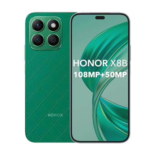 HONOR X8B 4G Smartphone 8GB 256GB, 108MP+50MP, AMOLED 6.7', 4500mAh Batteria, Android 13, Dual Sim, NFC, Google Play, Verde