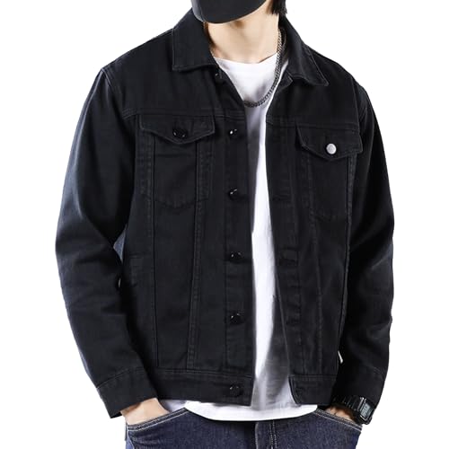 Chaqueta de mezclilla slim para hombre manga larga miniatura 1