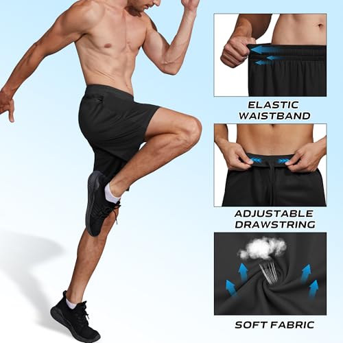 Men Athletic Shorts Inseam 7" Basketball Gym Running Shorts with Pockets and Elastic Waistband Quick Dry2