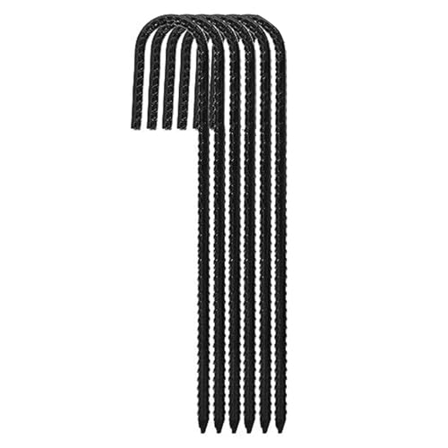 6 Stück/Set verzinkte Erdspieße, Anker, Edelstahl, Gartenpfähle, J-Haken-Designs für Zelte, Trampoline, Zaunzubehör