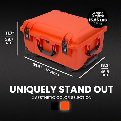Image of NANUK 950 Empty Hard Case - Waterproof Travel Hard Case with Wheels, 22.8 inch x 18.3 inch x 11.7 inch, Dustproof and Impact-Resistant, Ideal for Heavy Loads - Orange