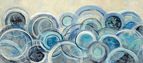 Affiche sur toile encadrée Silvia Vassileva Variation Bleu paysage abstrait de 56x128 cm