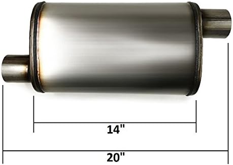 2.5" Inlet 2.5" Outlet Performance Universal Max Flow SS Muffler