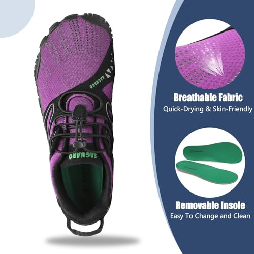 Image of SAGUARO Womens Mens Barefoot Shoes Minimalist Trail Runner Wide Toe Box Zero Drop Outdoor Cross Training Shoe