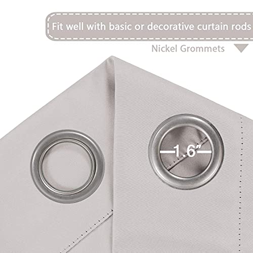Image of H.VERSAILTEX Blackout Patio Curtains 100 x 90 Inches for Sliding Door Extral Wide Blackout Curtain Panels Thermal Insulated Room Divider - Grommet Top, 7.5' Tall by 8.3' Wide - Stone