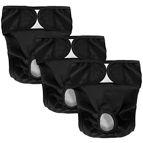 Hundewindeln Pañales para perros lavables (lote de 3), muy absorbentes, pañales para perros, lote de 3 capas, lavable, pañales reutilizables para perros femeninos (negro, XXL)