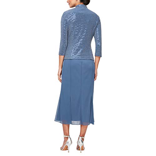 Image of Alex Evenings Women's Tea Length Jacket Dress, Perfect for Weddings, Formal Events (Petite and Regular Sizes)