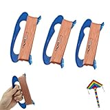 QIUMING 3 Stück Drachenschnur Drachenrolle 100m Schnurdrachen Kite Seilwinde für Drachen Kite String with Kite Handle Drachenschnur Spule Kit für Familien- und Team-Outdoor-Aktivitäten(Blau)