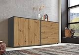 Photo Gallery bmg möbel credenza milano set 3 (cassettiera con cassettiera, in rovere artisan), funzione push-to-open Photo Gallery bmg möbel credenza milano set 3 (cassettiera con cassettiera, in rovere artisan), funzione push-to-open