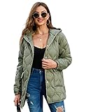 XULIKU Women's Lightweight Quilted Jacket Hooded Padding Long Bubble Coats with 2 Big Pockets for Women