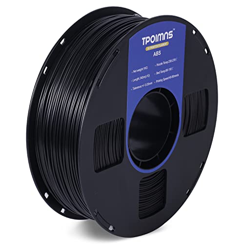 Tpoimns Abs Filament 1.75Mm, Heat Resistant 3D Printer Filament, Dimensional Accuracy +/- 0.03 Mm, 1Kg Spool, 1.75Mm, Black #TOP28
