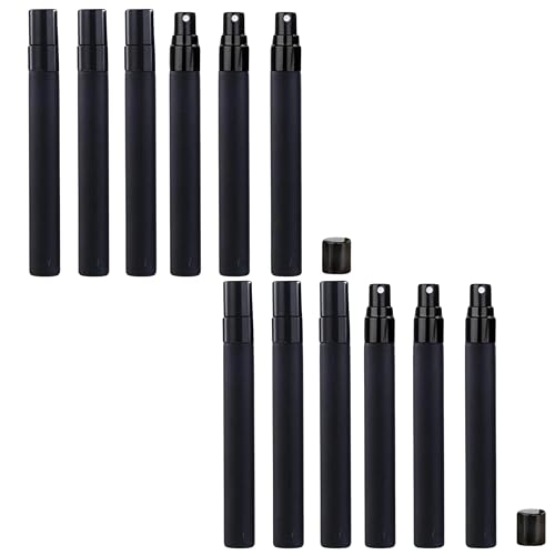 Gedikum Triovista - Vaporisateur de parfum - 10 ml - Mini flacon pulvérisateur rechargeable vide - Pour les voyages et les déplacements - Surface noire mate